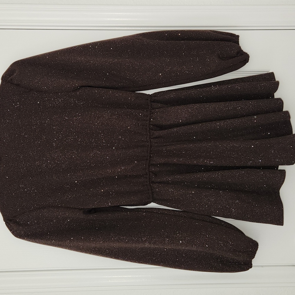 Francesca's Collections Sparkling Brown Romper/Dress - Picture 6 of 9